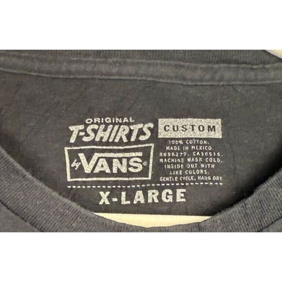 Vans Off The Wall Sixty 6ers Custom Fit Pocket Tee Shirt Black Size XLarge - Picture 5 of 7